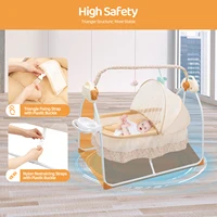 Berceau électrique pour bébé de 0 à 18 mois, balançoire automatique avec télécommande et musique, capacité de 25KG/55LBS, couffin pliable pour bébé 6