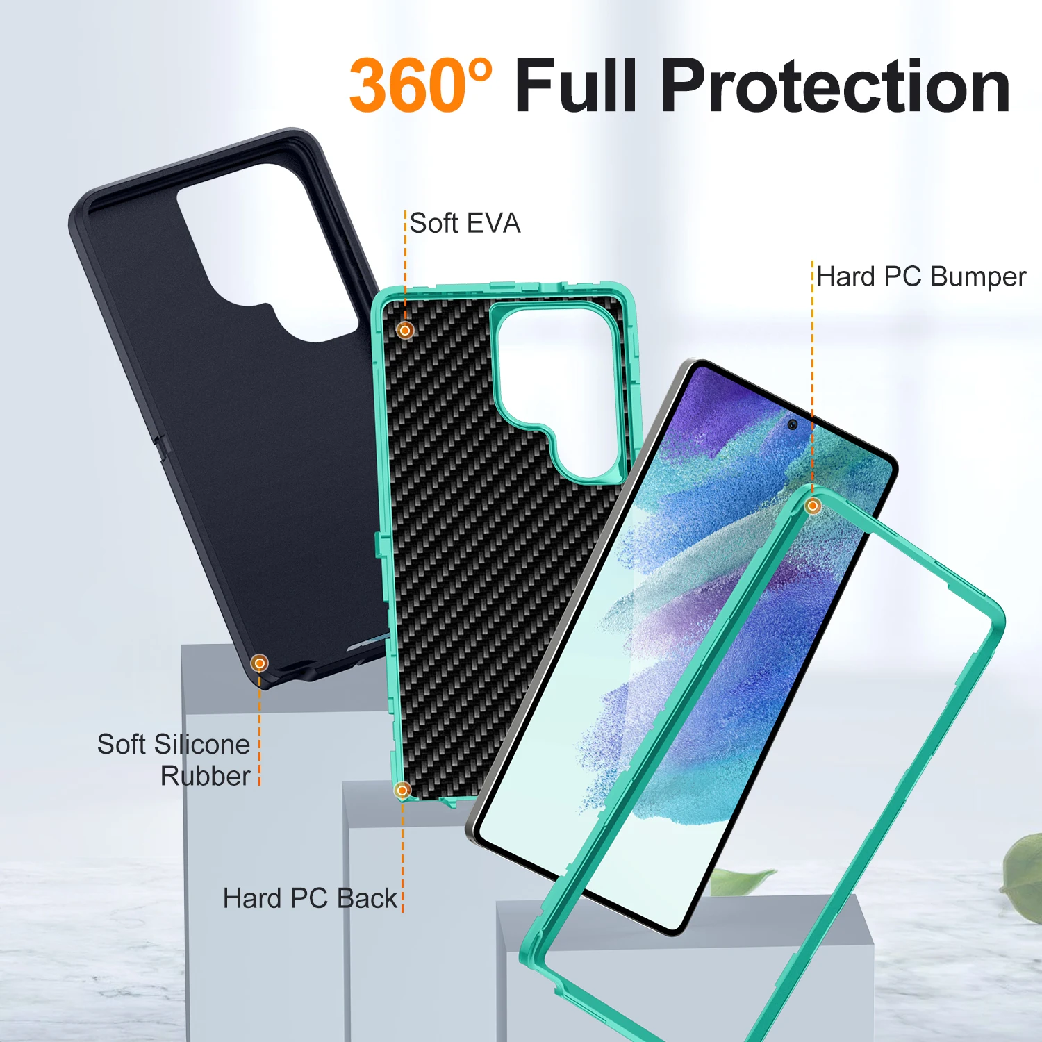 Ultimate Armor Shockproof Defender Phone Case - Rugged Hard PC+TPU Back Cover