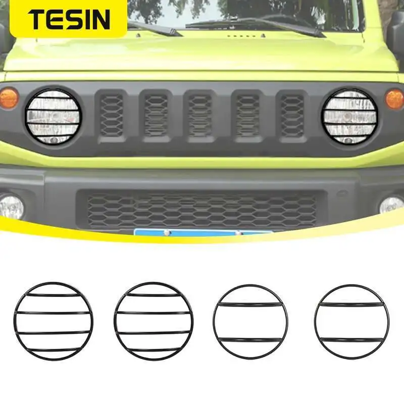 TESIN 다리미 자동차 전면 헤드라이트 램프 후드 장식 커버, 스즈키 짐니 ..