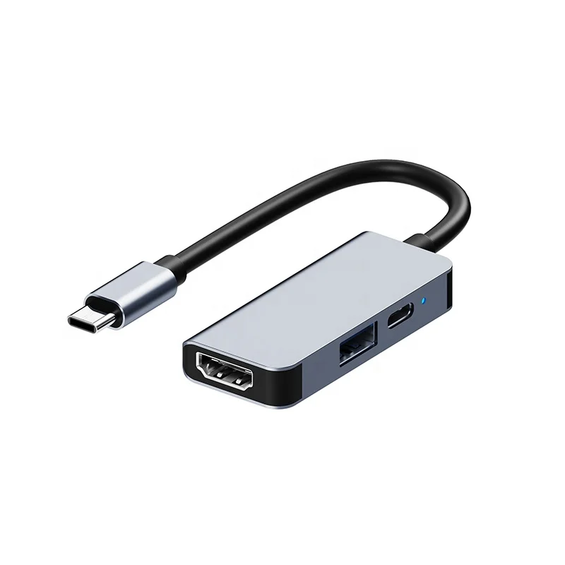 

Type C Hub 3 In 1 USB C To 4K HDTV PD 87W Charging 5Gbps Data Transfer Hub USB C for MacBook USB Hubs