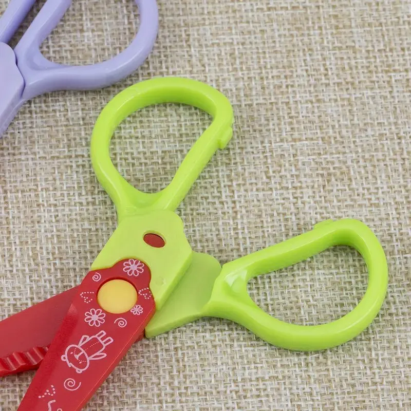 soft handle scissors portable scissors cutter black blade scissors stationery scissors creative cute lace scissors can be changed into 6-head child safety DIY pattern paper cuttings card tool