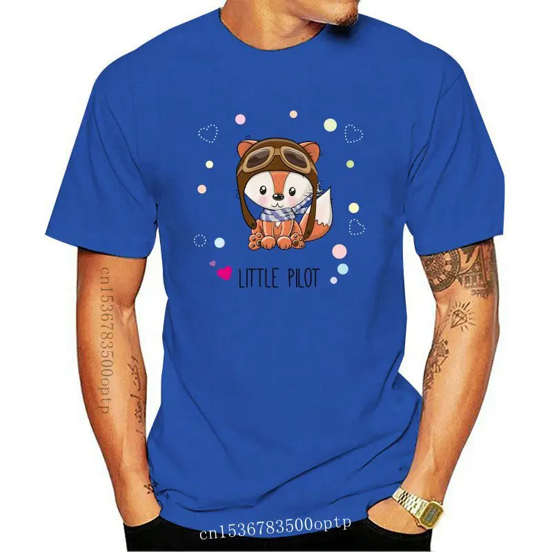 Man Clothing New Crew Neck T-shirt Red Fox T Shirt Men Grey Tees Little Pilot Print Clothes Novelty Youth Tops Cheap Oversized |