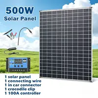 Générateur solaire compact 500W 1000W 12V, comprend un panneau solaire polycristallin et une batterie externe pour la maison, le jardin, l'extérieur et les voyages 3