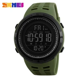 SKMEI Waterproof Sports Digital Watch for Men - Military Style with Alarm Clock (Army green)