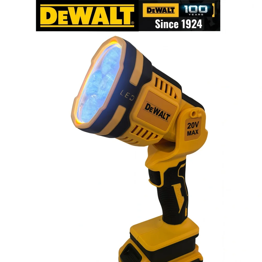 DEWALT 20V 1500 루멘 핸드헬드 스포트라이트 LED 작업등(회전식 헤드 포함) 508 야드 거리