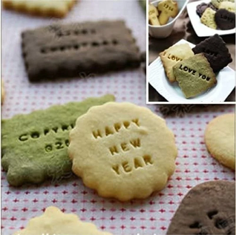 Letter and Number Cookie Mould English Alphanumeric Seal Cookies Mold Printing Stamps Baking Tools