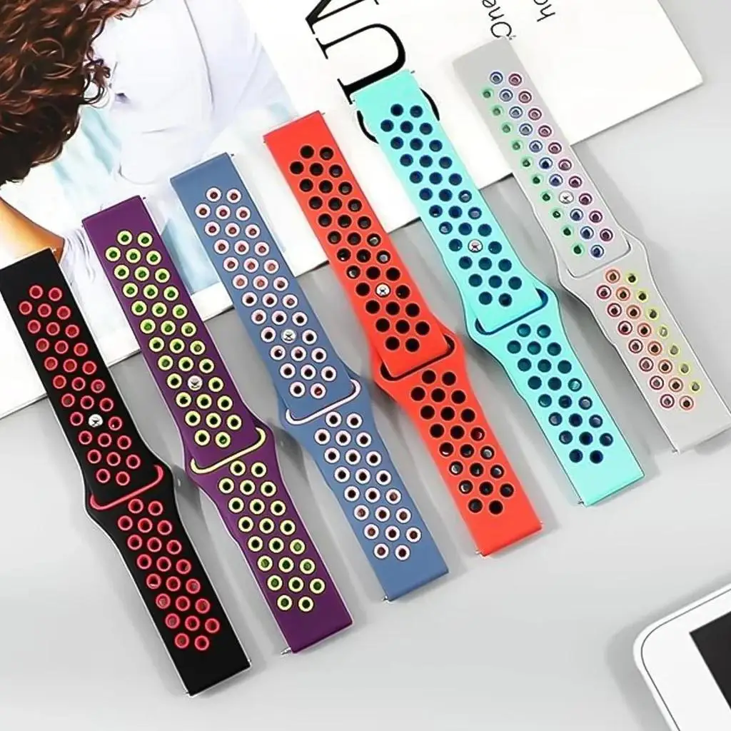 Two-Tone Breathable Sports Silicone Band with Soft Hollow Protector