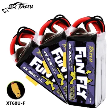 Upgrade TATTU FUNFLY 100C 4S 1550mAh 14.8V LIPO Battery For RC Helicopter Quadcopter FPV Racing Drone Parts 4S Drones BATTERY 1