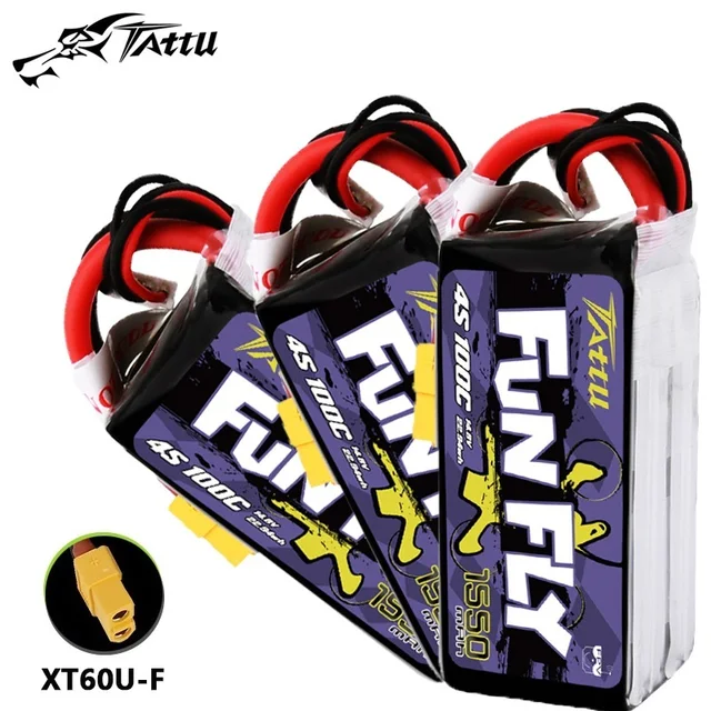 Upgrade TATTU FUNFLY 100C 4S 1550mAh 14.8V LIPO Battery For RC Helicopter Quadcopter FPV Racing Drone Parts 4S Drones BATTERY 1