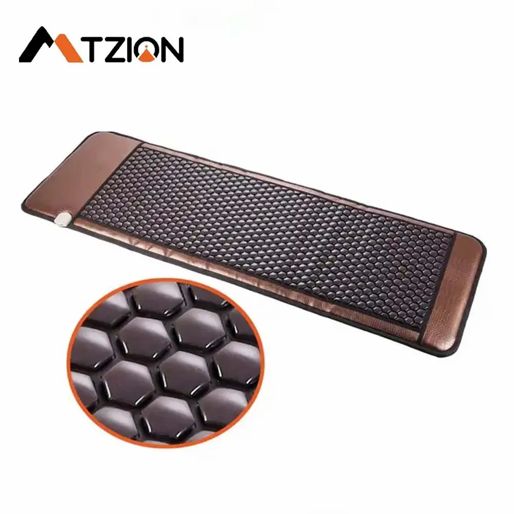 Germanium Stone Mattress Electric Heating Massage Health Care Jade Tourmaline Bed Mattress for Body Pain Relief,Relax Muscles relax heated tourmaline germanium stone massage mat korea jade mattress heating massager health tourmaline mattress