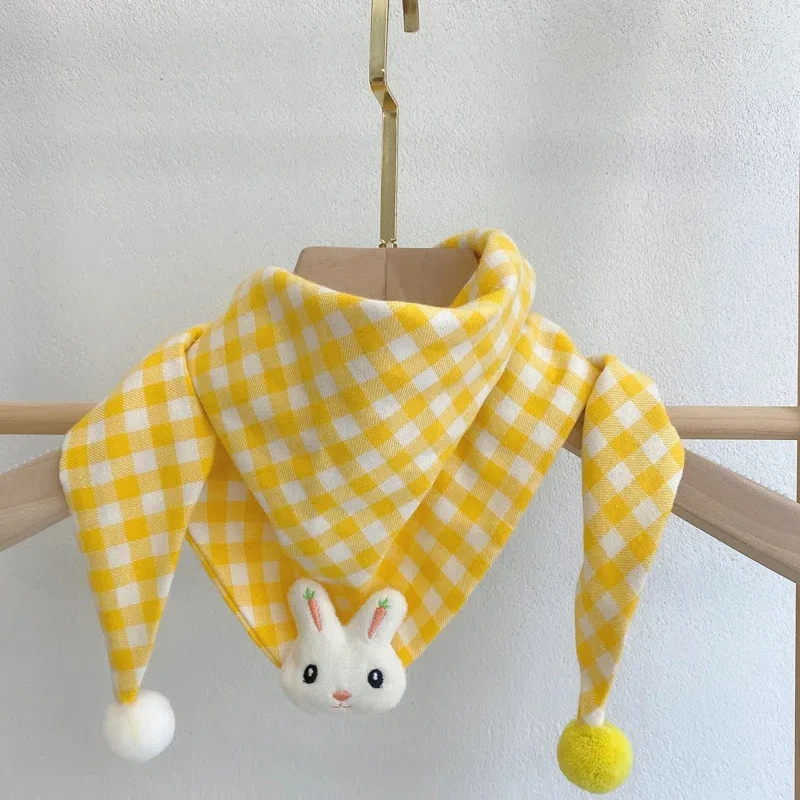 Children Scarf Winter Baby Cotton Cute Cartoon Scarves Warm Neckerchief For Kids Girls Boys Soft Triangle Drool Saliva Towel New