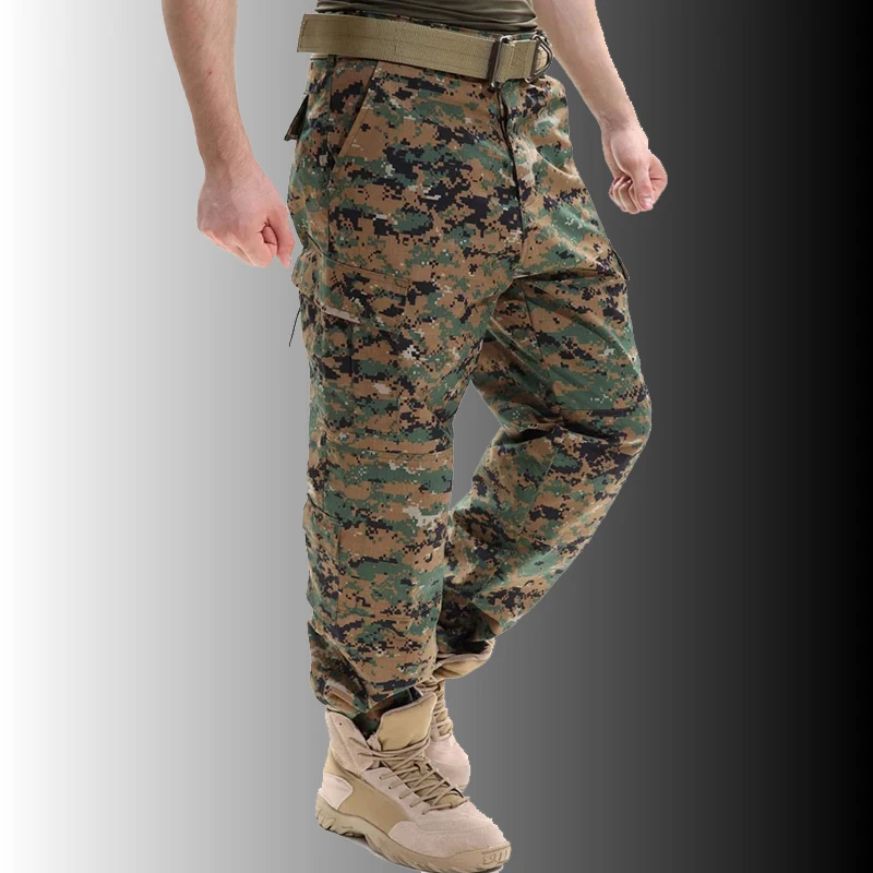 Pantaloni Casual primaverili da uomo pantaloni Cargo digitali Multi-tasche pantaloni lunghi da esterno autunnali maschili 1