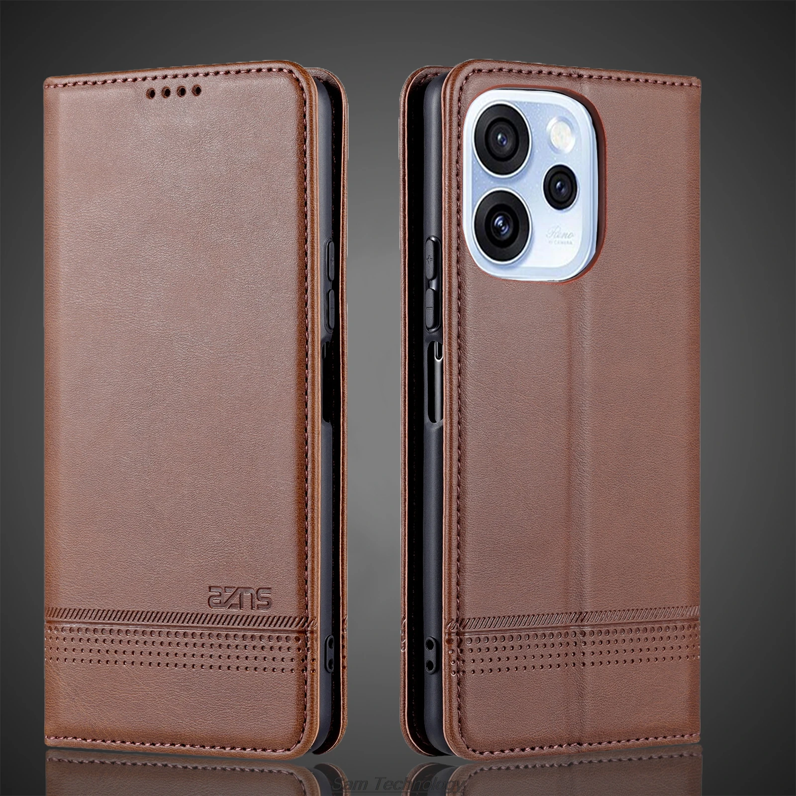 Premium Magnetic Leather Flip Cover - Protective Case