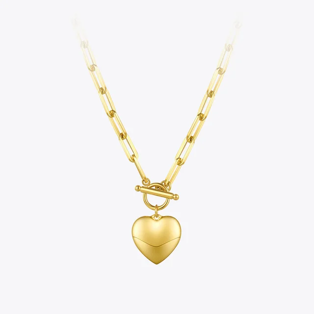 ENFASHION Heart Pendant Necklaces For Women Gold Color Stainless Steel Choker Necklace Fashion Jewelery Party Wholesale P203148 1