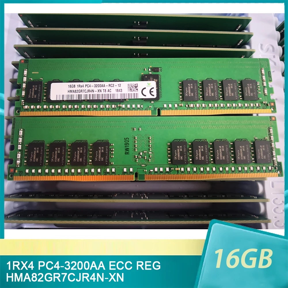 

1Pcs For SK Hynix RAM 16GB 16G 1RX4 PC4-3200AA ECC REG DDR4 3200 HMA82GR7CJR4N-XN Memory