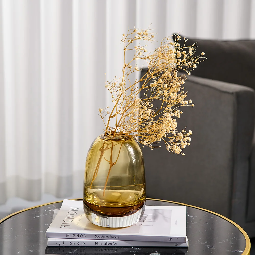 

Minimalism Glass Vase Nordic Home Decor Room Decor Cachepot for Flowers Luxury Living Room Decoration Modern Decorative Vase