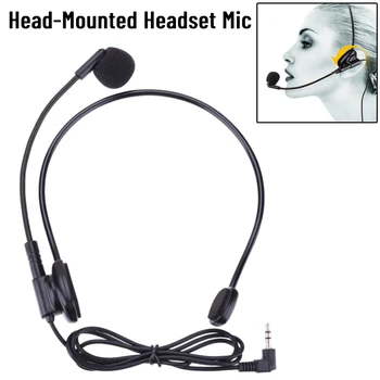 Microfono con cavo per microfono montato sulla testa microfono flessibile con braccio cablato da 3.5mm Amplifie Mic per il discorso della conferenza della guida turistica
