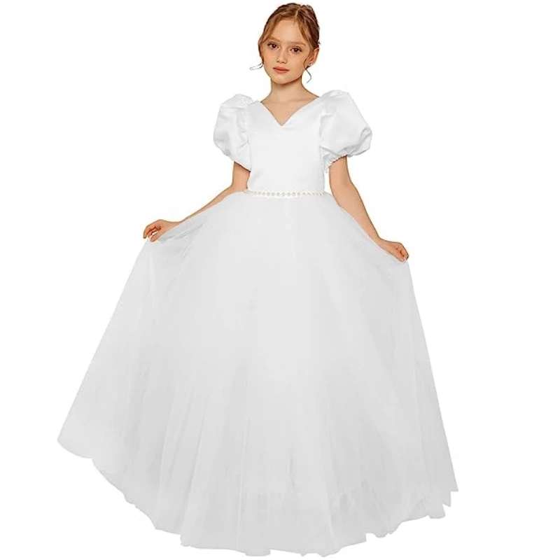 flower-girls-dresses-white-satin-tulle-v-neck-with-big-bow-short-sleeve-for-wedding-birthday-party-banquet-princess-gowns