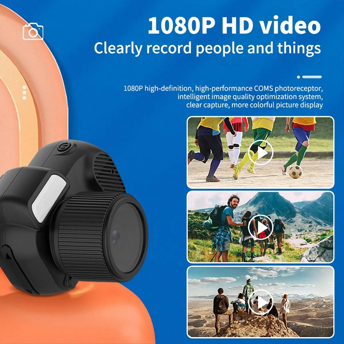 Mini Caméra HD 1080P avec 32Go Carte SD, tenue en main lors d'un voyage en extérieur