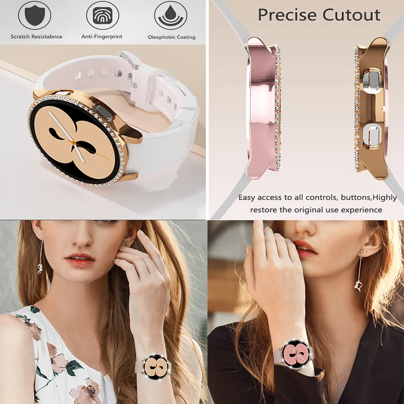 Алмазный чехол для Samsung Galaxy Watch 55 pro4 44 мм 40 мм, чехол-бампер из поликарбоната, всесторонняя защита для Galaxy Watch 4 classic 42 мм 46 мм (art.: 3920c3057d4e2) - 3920c3057d4e2