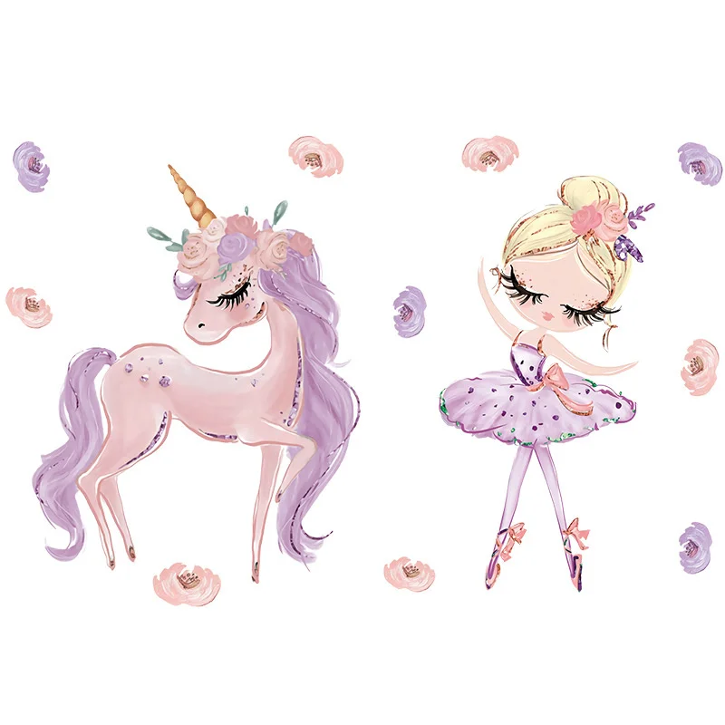 Fairy Unicorn Star Wall Stickers for Kids Rooms Girls Baby Room Bedroom Decor wall stickers