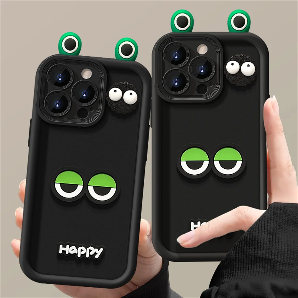 Cute 3d Frog Eye Phone Case For Iphone Pro Max Cartoon Back Cover_voghion.com