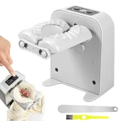 Electric Automatic Dumpling Maker with Rechargeable Manual Press and Skin Molding Function (Gray)