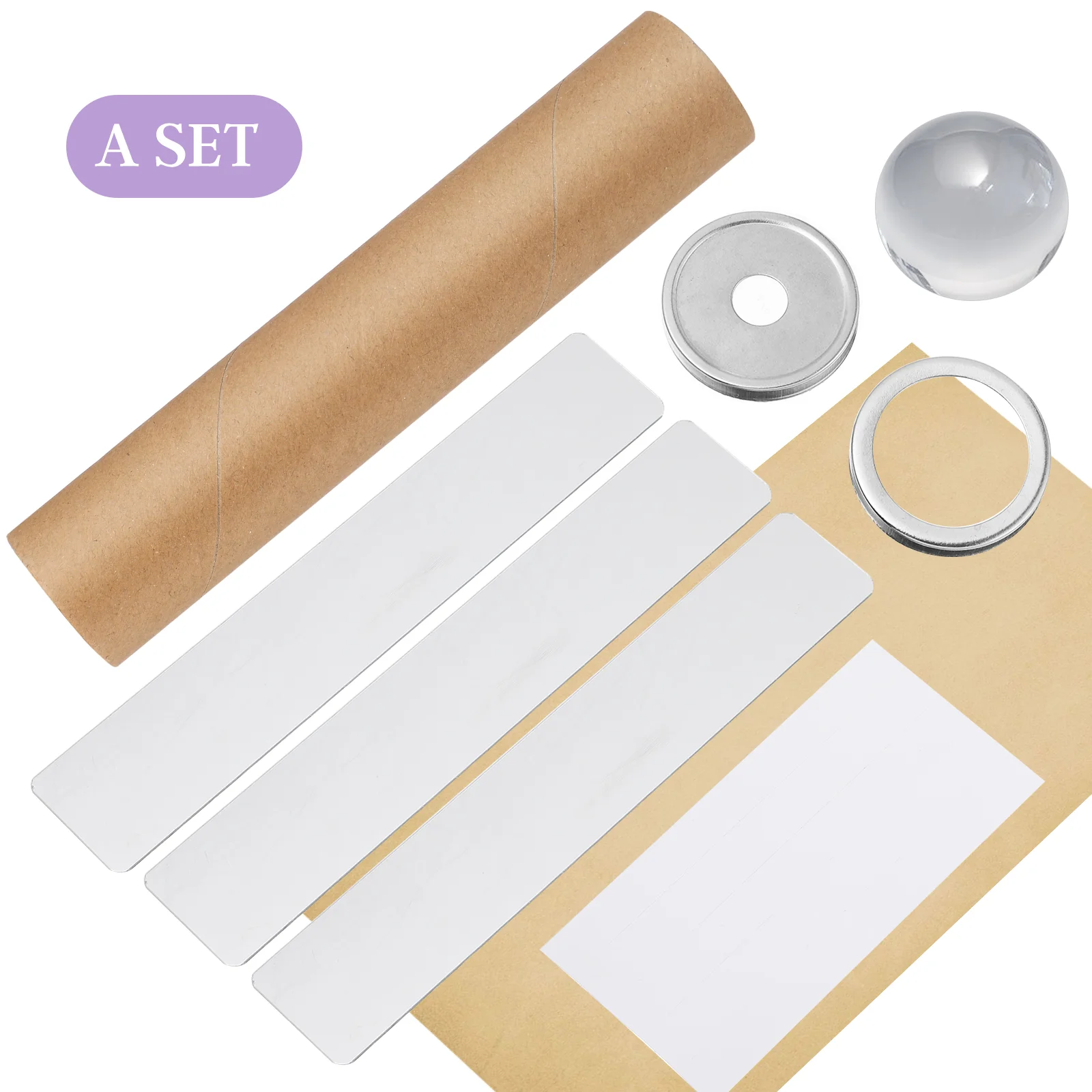 4 Sets Homemade Kaleidoscope Hand DIY Materials Science Toy Manual Paper Vision Making Supply Glass Abs Teaching Aids Handmade
