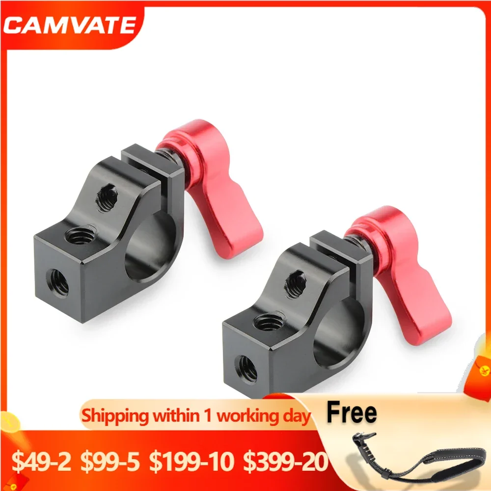 

CAMVATE 2 шт. Стандартный 15-мм одиночный зажим с резьбой 1/4 "-20 для DSLR камеры плечевое крепление 15 мм стержневая система поддержки