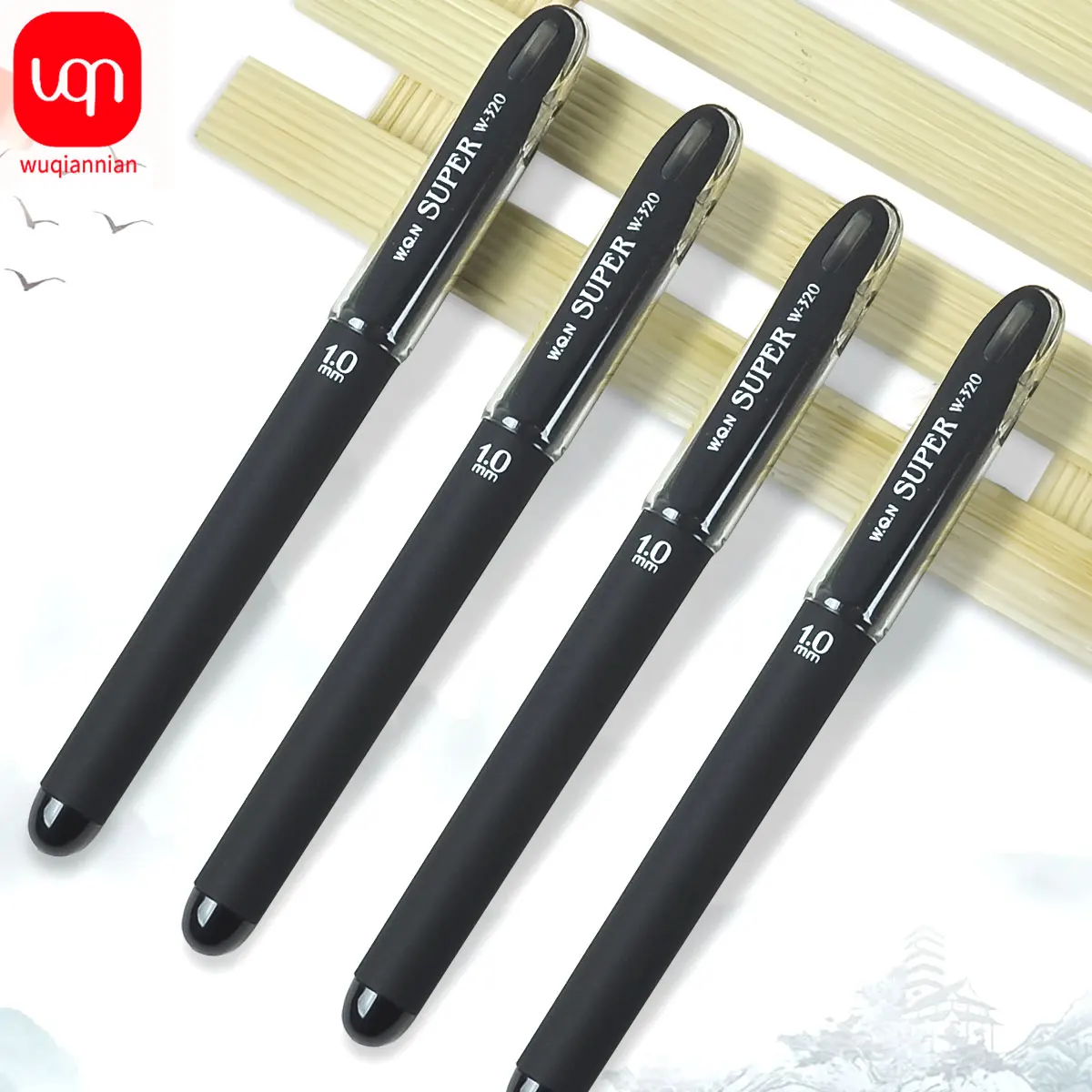 gel pen high capacity black ink 1.0mm high quality very good writing gel ink pen office and school gel pen supplies 4