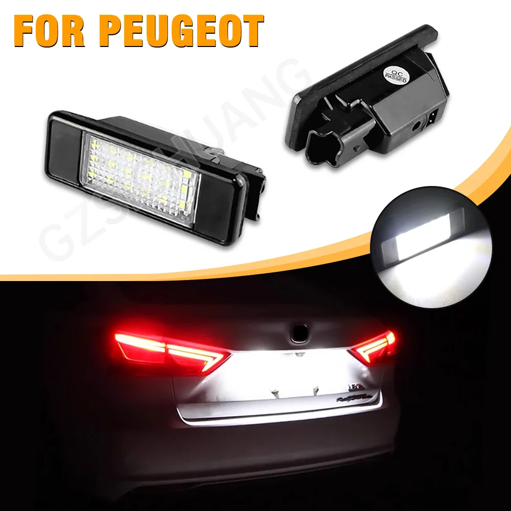 Éclairage LED Plaque Immatriculation Peugeot/Citroën – 18 SMD Canbus, Lot De 2