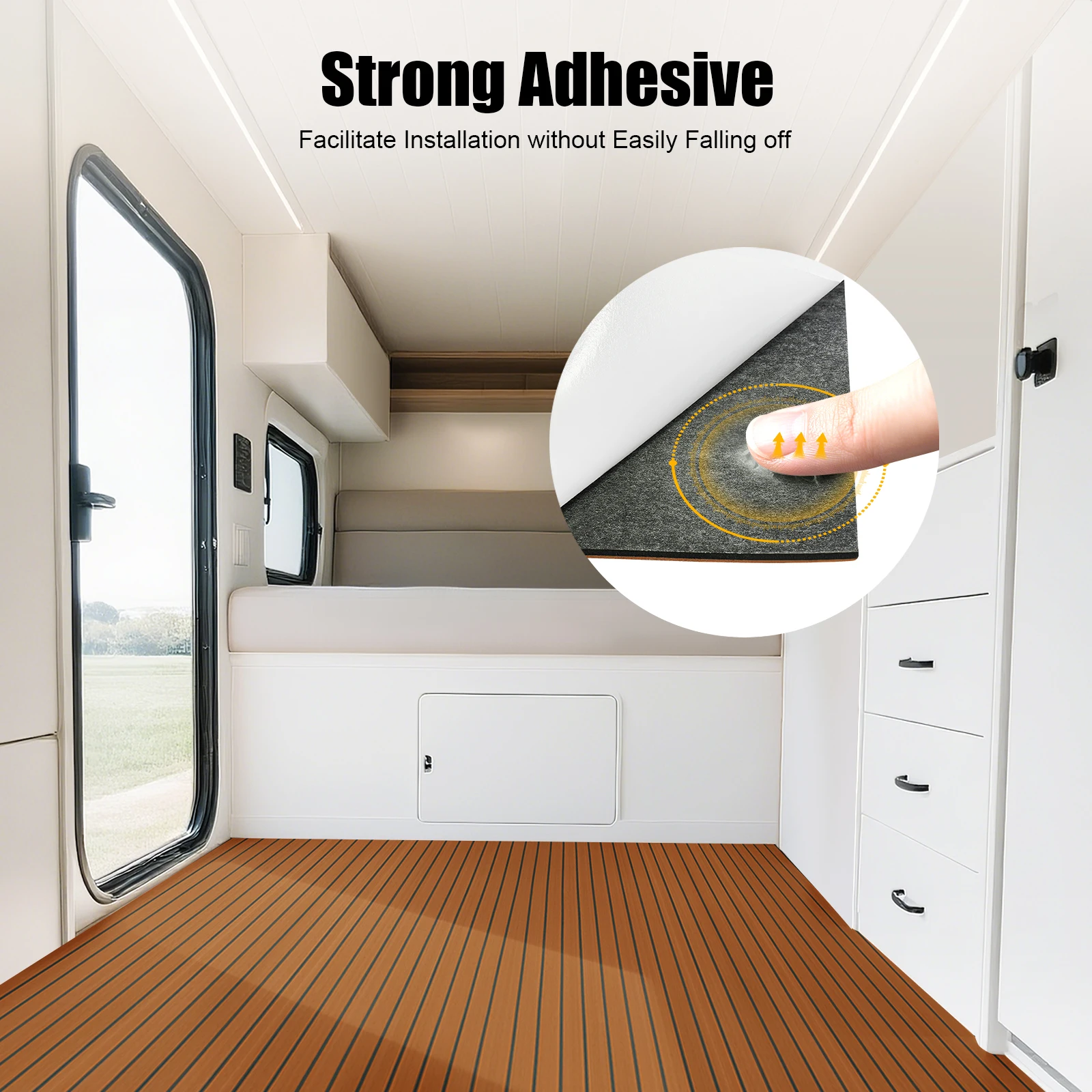 90*240cm EVA Foam Boat Marine Flooring Faux Boat Teak Decking Sheet Pad Self Adhesive Vehicle Pad Waterproof for Boat Deck RVs