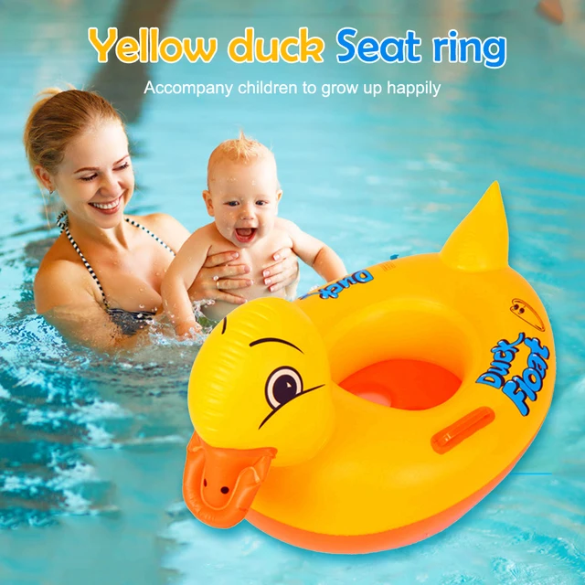 Duck Baby Toddlers Swimming Pool Rings Seat Cute Inflatable Infant Kids Safety Water Toys Float Swim Ring Circle with Handle 3