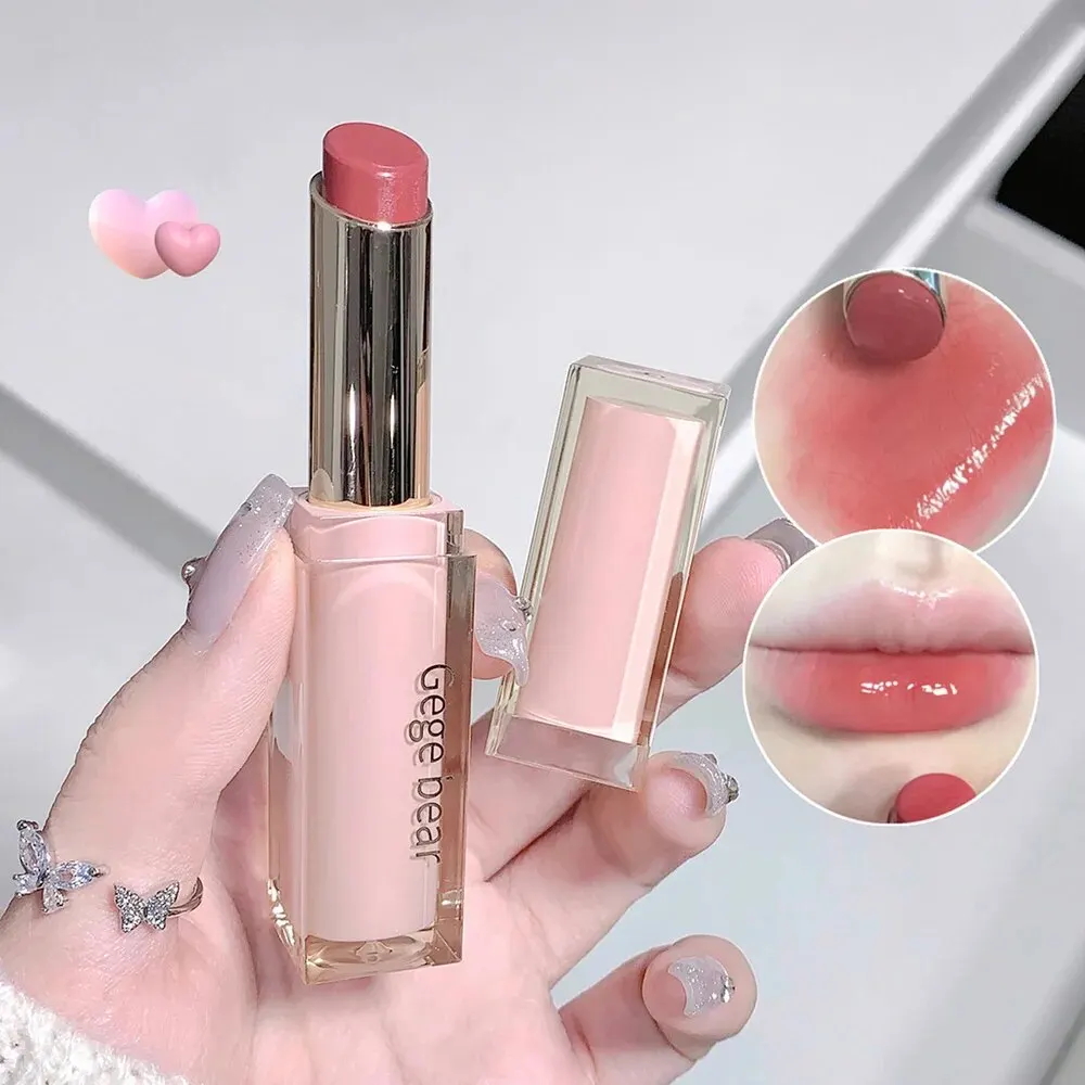 Lipstick Silky Glossy Gege Bear Pump Lips Moisture Water Bomb Comfortable Ultra Sheen Non-Stick Cup Lip Balm