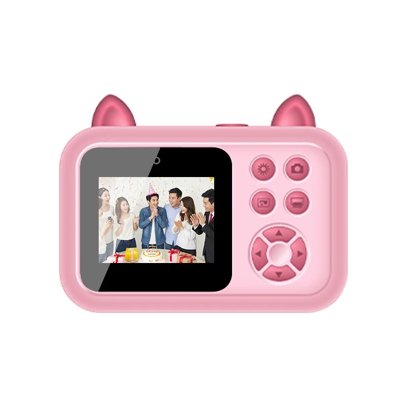 Instant Print Camera Digital Photo Printer with High Refractive Polymer Lens, USB Rechargeable, Great Tool for Developing