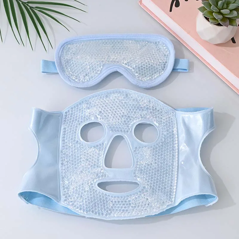 Gel Bead Reusable Cooling Face & Eye Mask Set