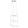 Coat Rack with 3-Tier Storage Shelves, white Finish 5