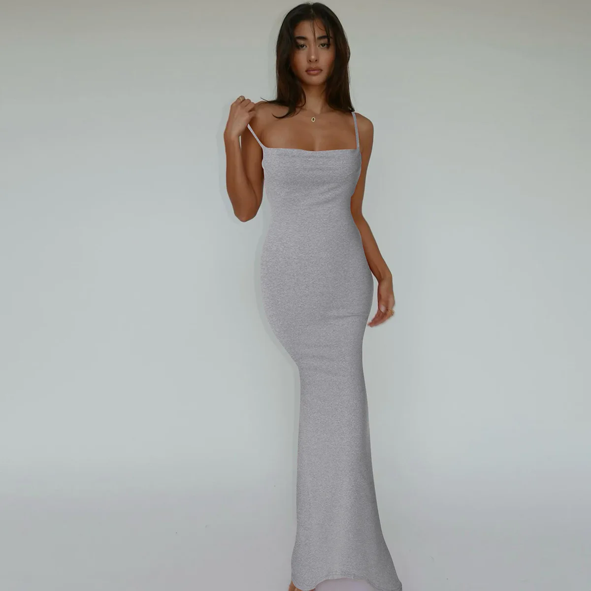 Cryptographic Draped Sexy Backless Sleeveless Slip Maxi Dress for Women Elegant Summer Sundresses Holiday Beach Vestido Clothes