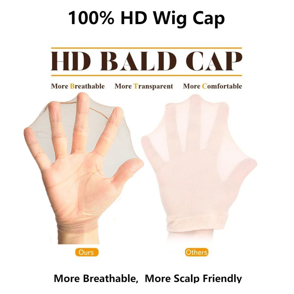 Cheap 1/5/20 Pack Invisible HD Wig Cap For Lace Front Wig Transparent Cap for Stocking Caps For Women