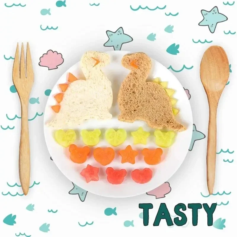 Hot Animal Dinosaur Star Heart Shape Stainless Steel Bread Mould Metal Cookie Cutters Mold Baking Sandwich Cutter Set for Kids