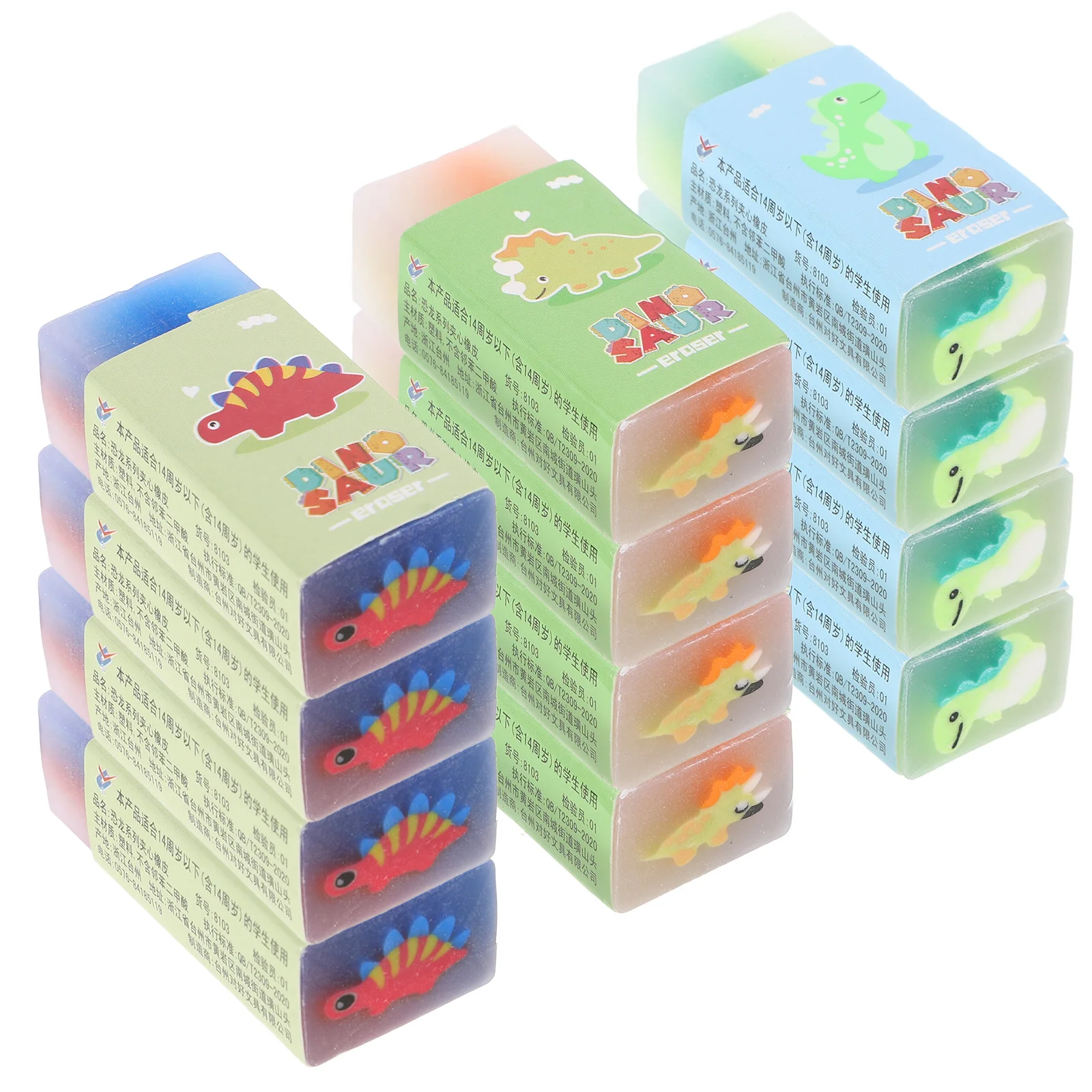 12 Pcs Jelly Eraser Cute Cartoon Adorable Kids Pencil Children Bulk Pvc Cool Kawaii School Supplies Rubber Eraser