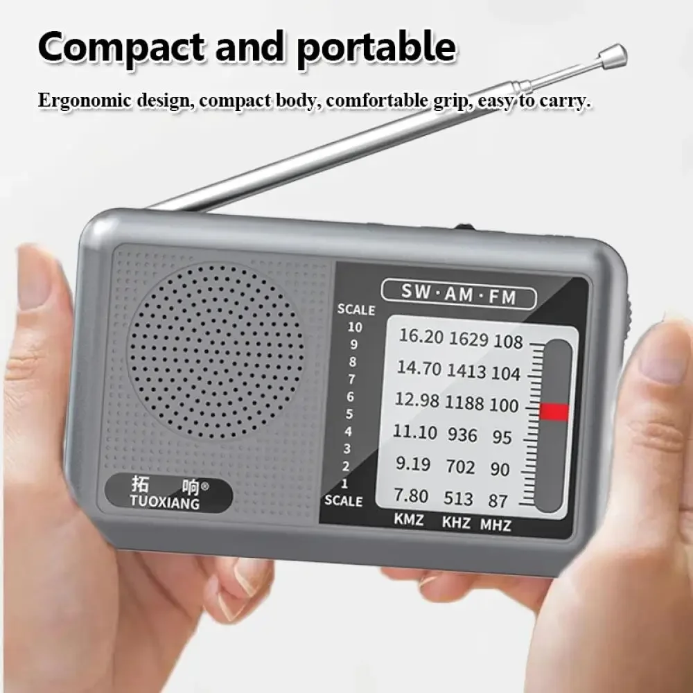 FM AM SW 라디오 고감도 DSP 휴대용 라디오 수신기 내장형 대용량 스피커 지원 3.5mm 헤드폰 플레이어