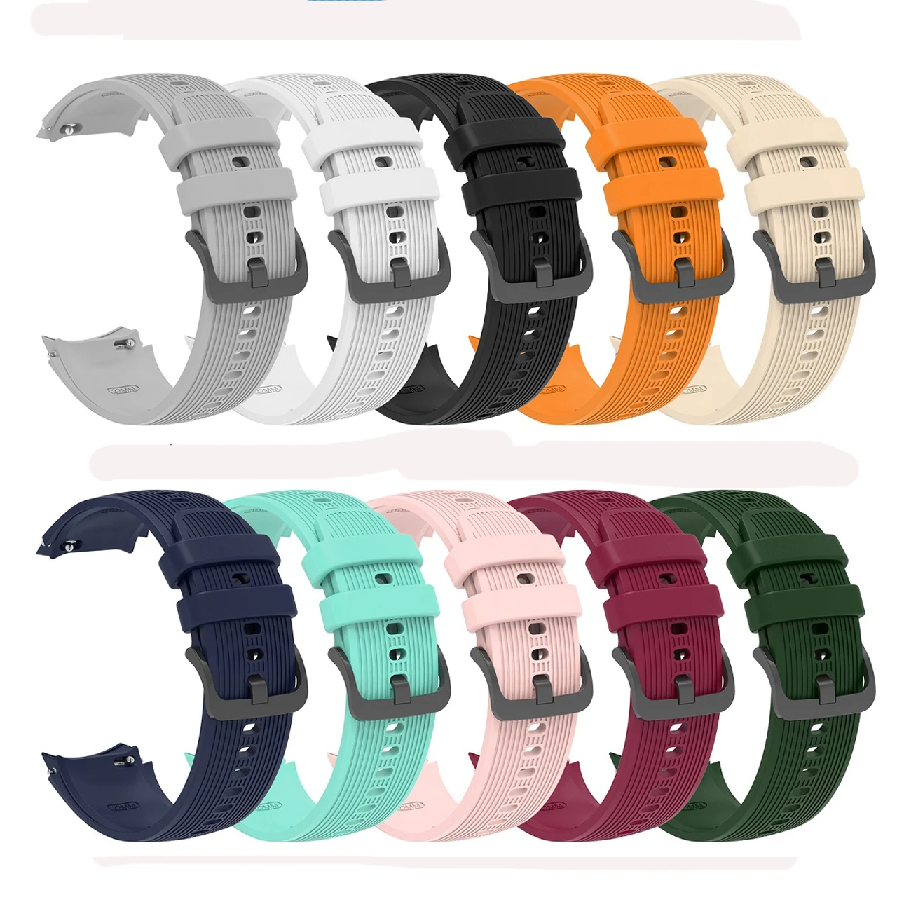 22mm Soft Silicone Sport Watchband