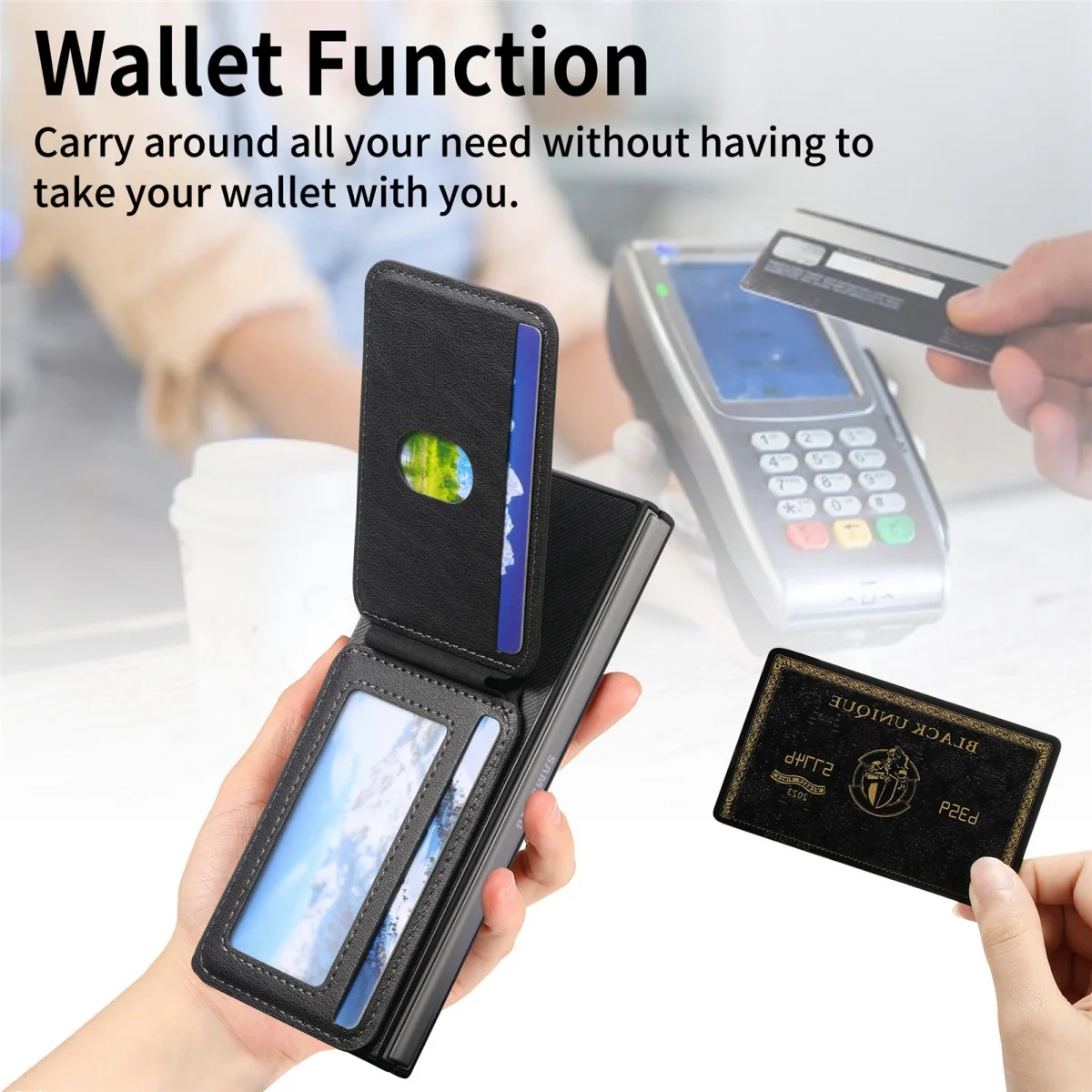 2-in-1 Magnetic Wallet Phone Case with Card Holder and Luxury Leather Cover