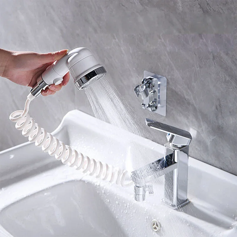 

ZhangJi Faucet Shower Modes White Bathroom Washbasin Shampoo Artifact Handheld Small Nozzle Kitchen Sink Water