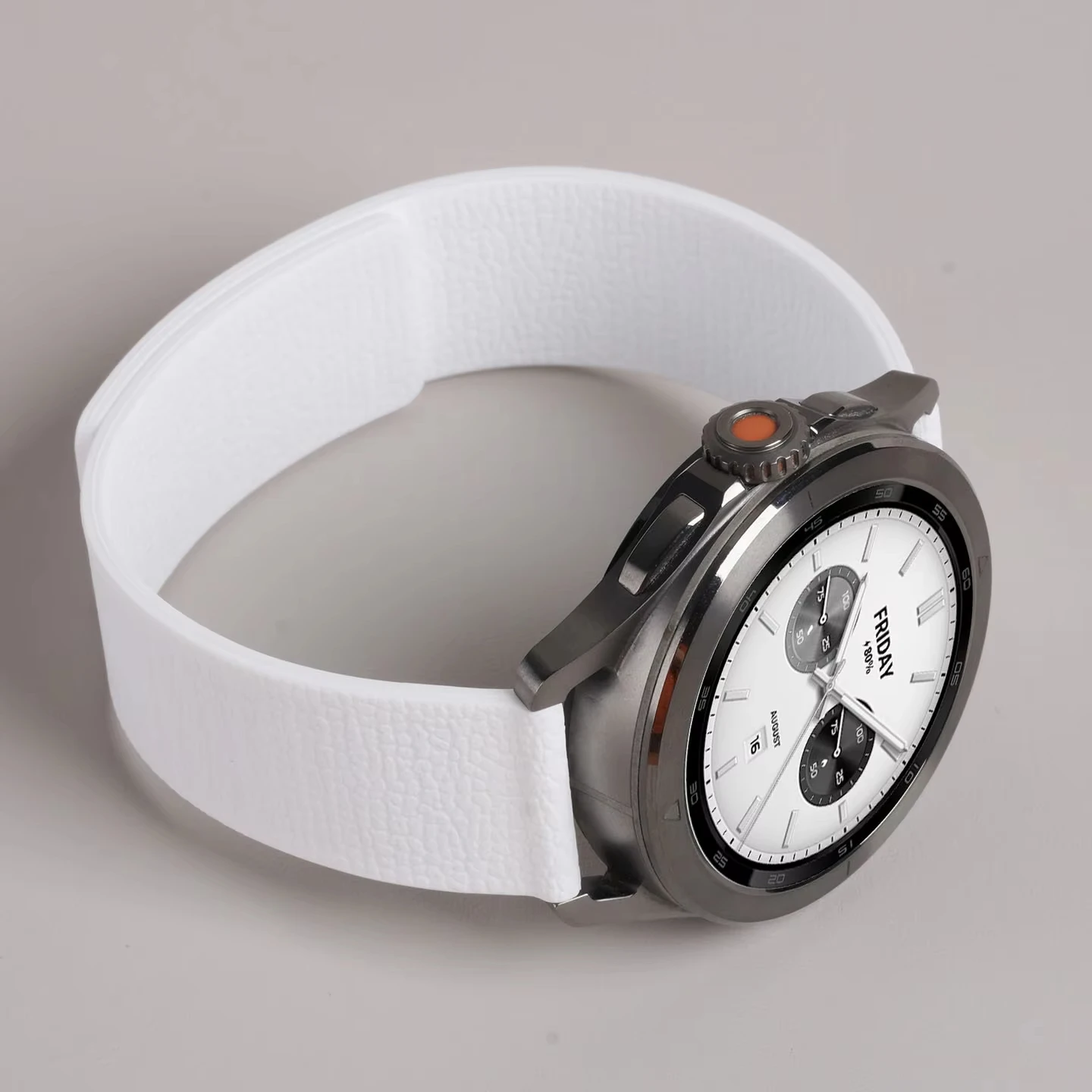 Magnetic Loop Silicone Lychee Pattern Bracelet Strap, 18mm-22mm