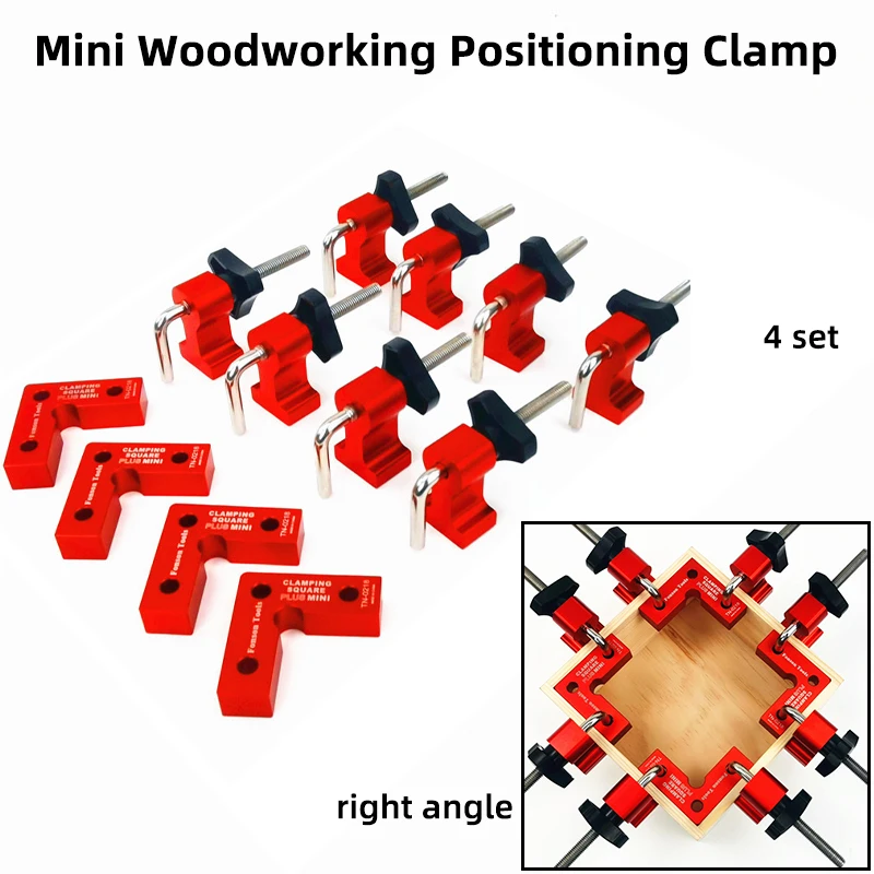 

Woodworking Mini Right Angle Positioning Clamp 4 Set 90 Degree Precision Clamping Square 90° Carpenter Clamps Woodworking Tools
