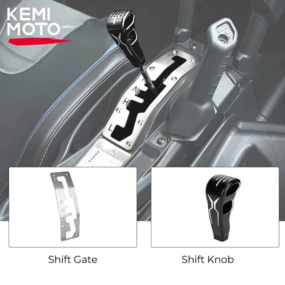UTV Shift Gate & Gear Grip Shift Knob Billet Aluminum For Can-am Maverick X3 Max R RR 4x4 Turbo R STD DPS 900 HO 2017-2024