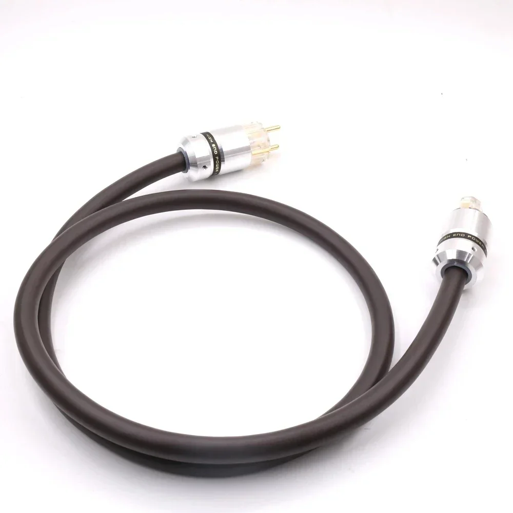 Viborg OFC RISR 6MM 정사각형 Hi-Fi 전원 AC 메인 케이블 Schuko 전원 플러그가 있는 오디오파일 전원 코드