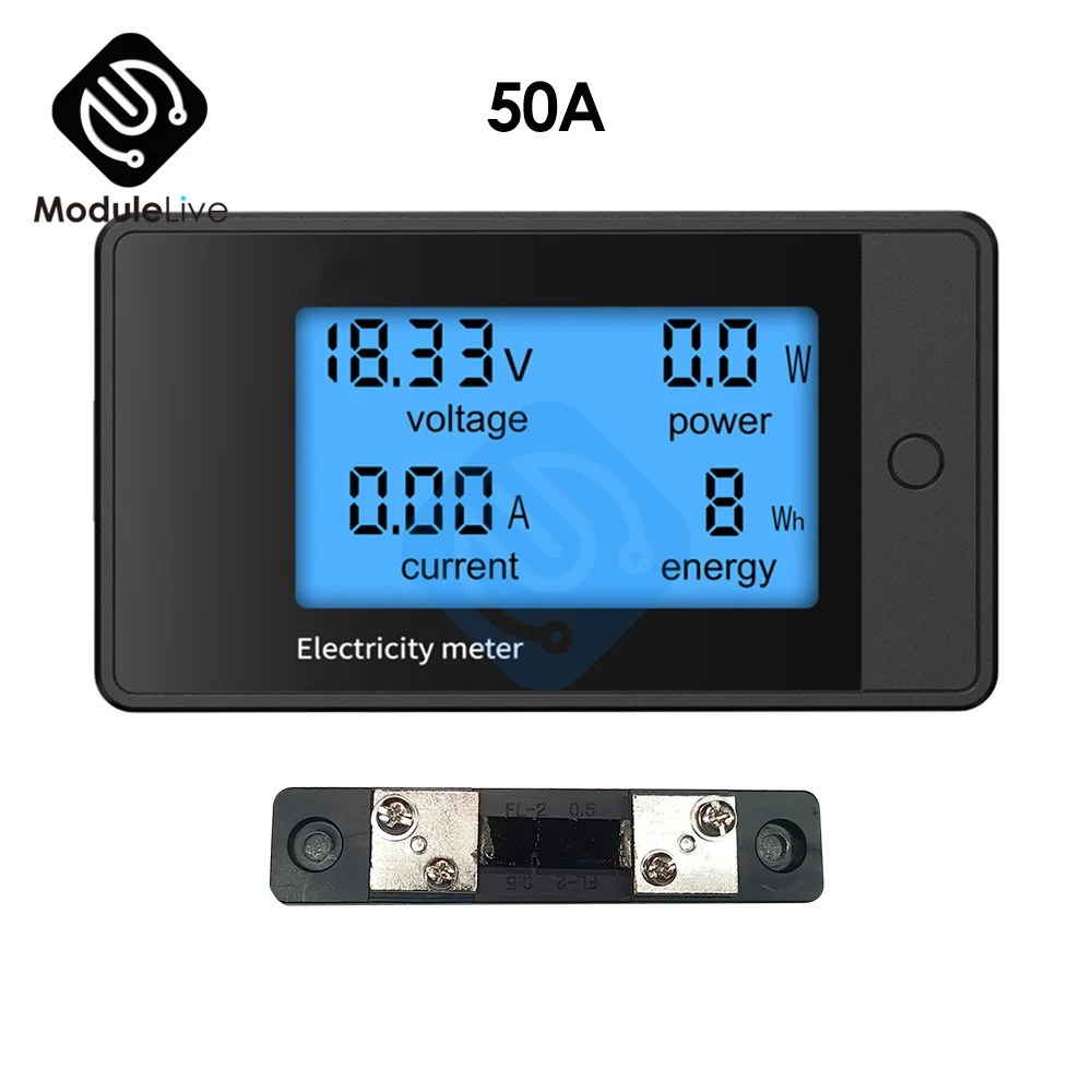 Wattmètre Numérique RC, 1 PC/lot DC 60 V 100 A Wattmètre Numérique RC Wattmètre Wattmètre Vérificateur De Puissance Pour Batterie, Solaire, éolienne